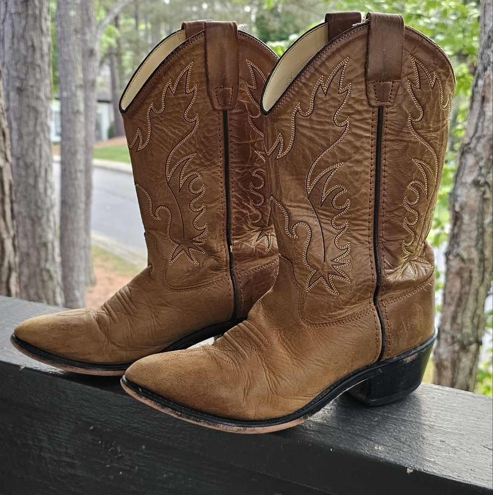 OLD WEST  LEATHER Women Cowboys BOOTS 7